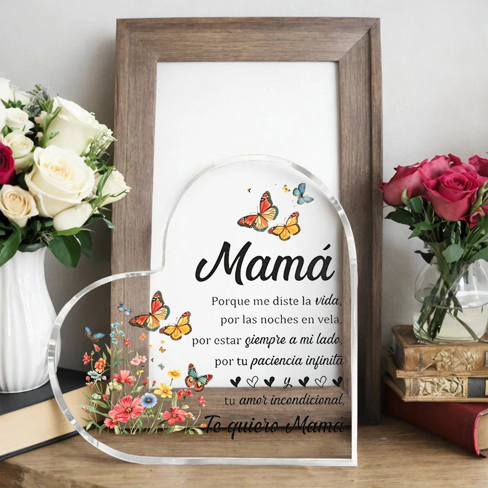 1 Pcs Birthday gift Mom transparent Presents From Daughter son for my best mom heart-shaped Gift For my Mother home Ornaments Good Vibrations Adult Super Store
