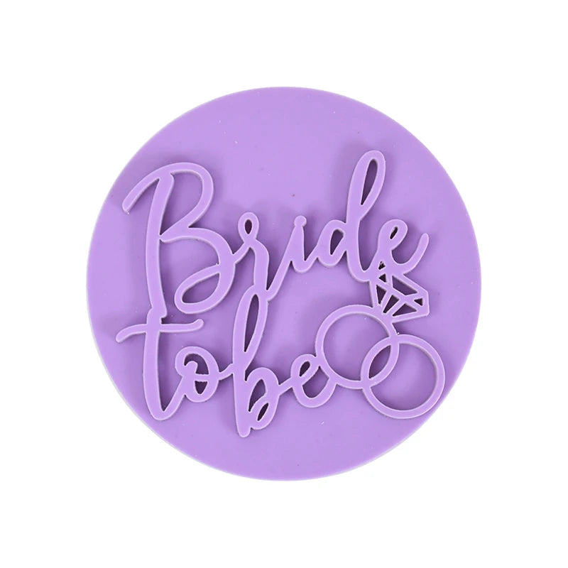 Bride To Be Mr Mrs Wedding Cookie Cutter Stamp Love Biscuit Embossed Mould Bridal Shower Party DIY Fondant Cake Decorating Tools Good Vibrations