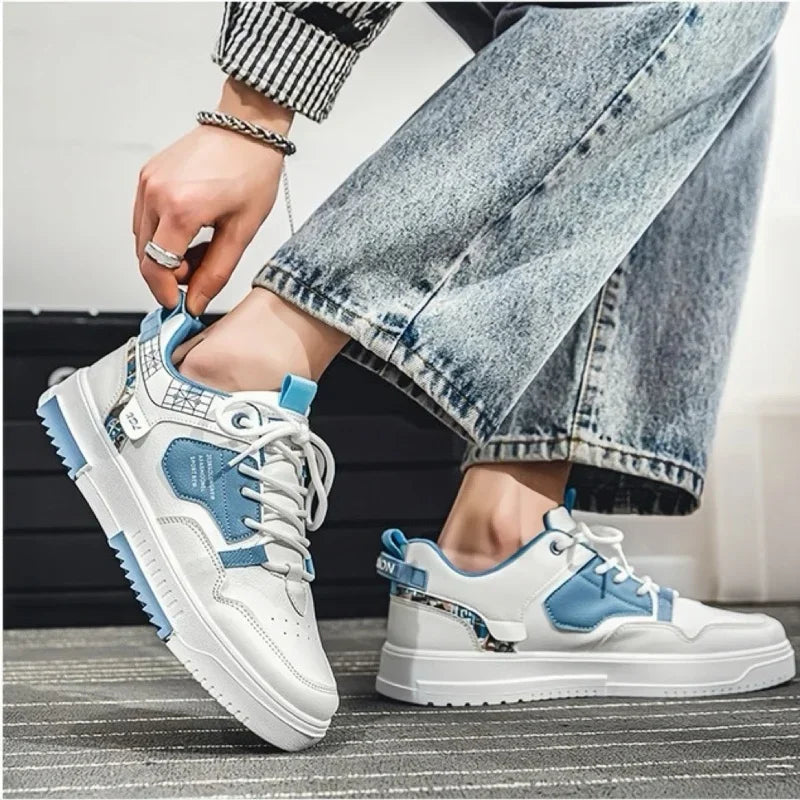 2025 Fashion Men Casual Platform Sneakes LaceUp Trainers Student Sneakes Mens Vulcanized Shoes Tennis Sneakers Good Vibrations