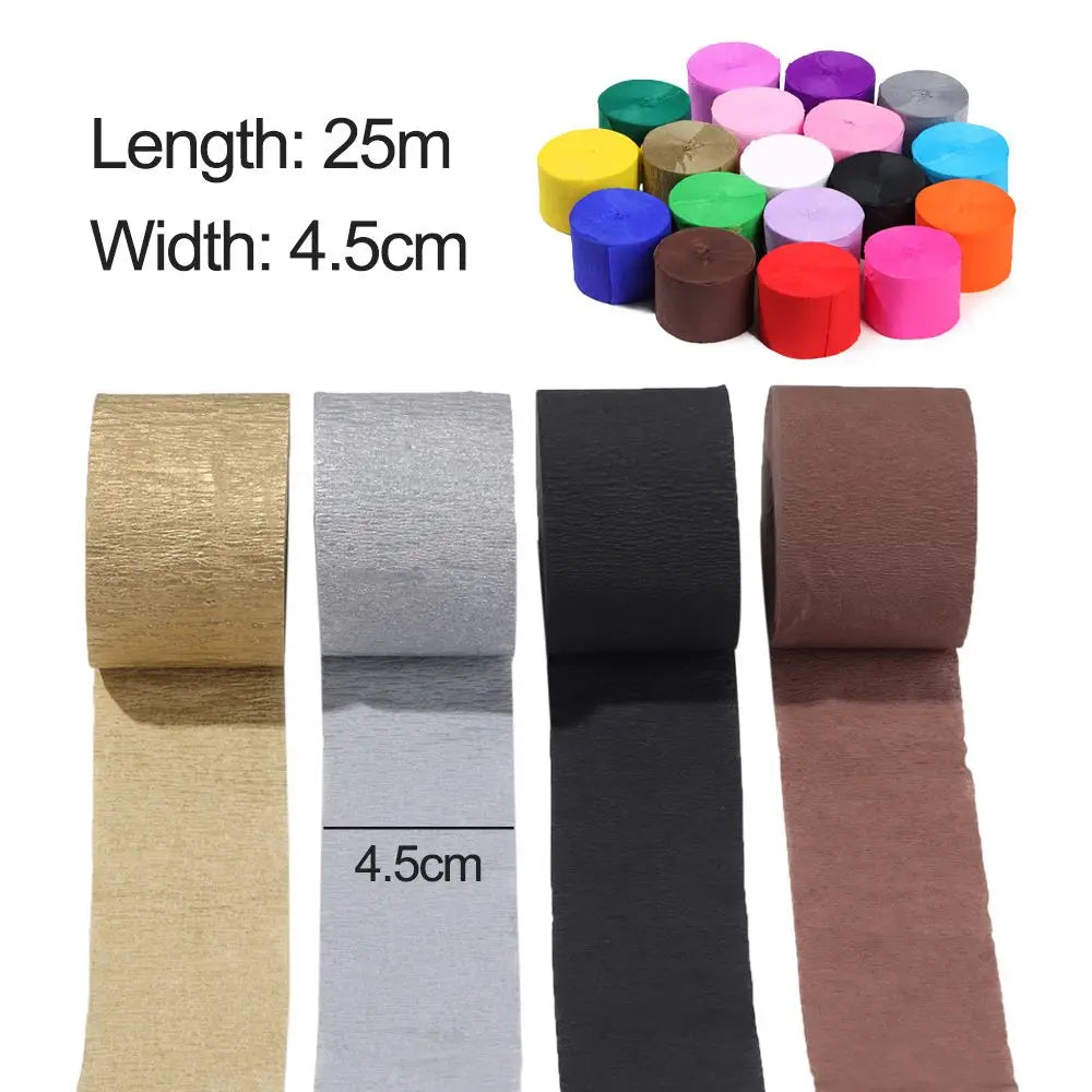 1 Roll DIY Party Supplies Baby Shower Decoration Garland Photography Backdrops DIY Paper Crepe Paper Streamers Wedding Decor Good Vibrations