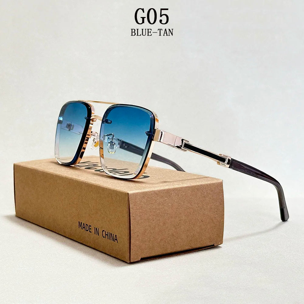 New Sunglasses For Men Luxury Fashion Glasses Sunscreen Square Sunglasses Women Trendy Vintage Gafas De Sol Hombre Zonnebril Su Good Vibrations