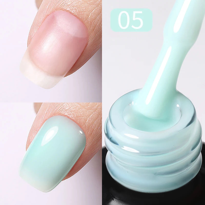 BORN PRETTY 15ml Milky Pink Rubber Base Gel Nail Polish Glitter Semi-Permanent Varnish Soak Off Self Leveling UV LED Polish Good Vibrations