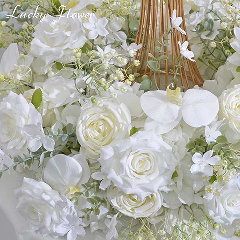 Artificial flowers Wreath Wedding Decoration Table Frame decor Floral Centerpiece Flower Backdrop Arrangement Flower Row Good Vibrations