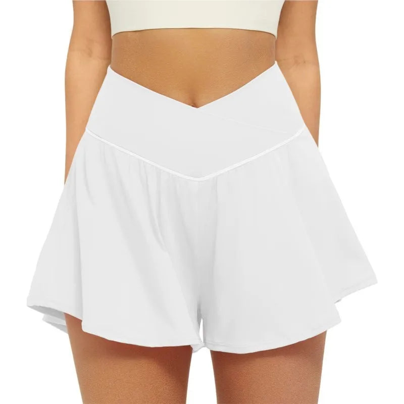 2025 Golf Skirt Women High Waist V Summer Running Outdoors Tennis Sport pants Pockets Fitness Casual short academia feminina Good Vibrations