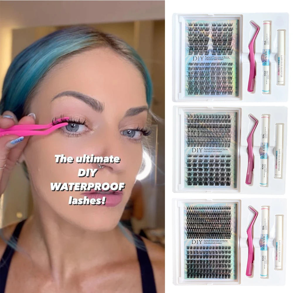 Eyelashes 280PCS Clusters Lash Bond and Seal Makeup tools DIY Lashes Extension kit for gluing Lashes Gluing Glue Accessories Good Vibrations
