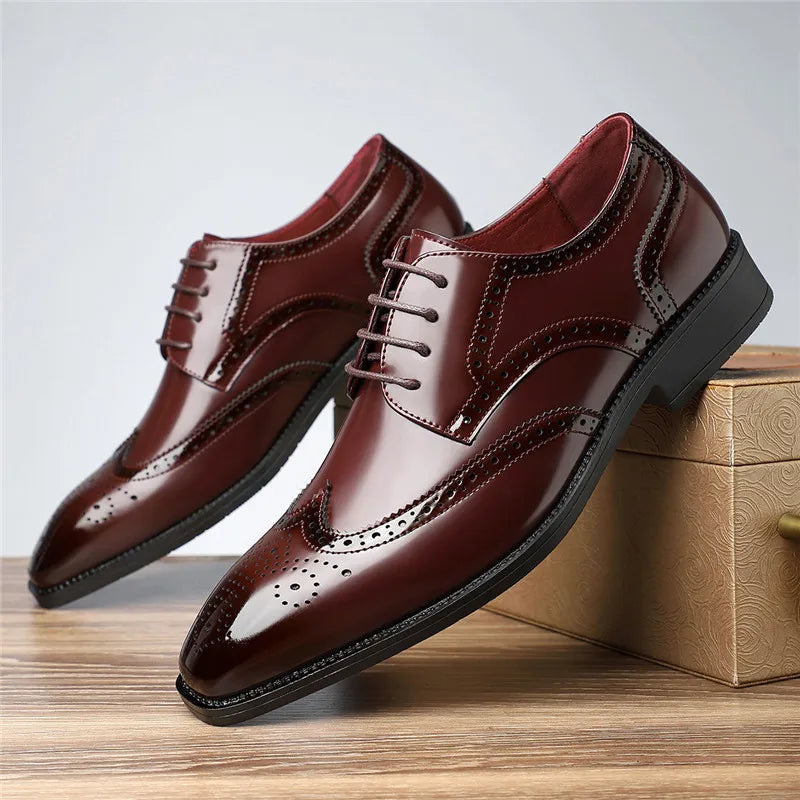 Fashion New Men's Pointed Green White Casual Brogues Oxford Shoes Male Wedding Dress Homecoming Formal Wedding Formal Footwear