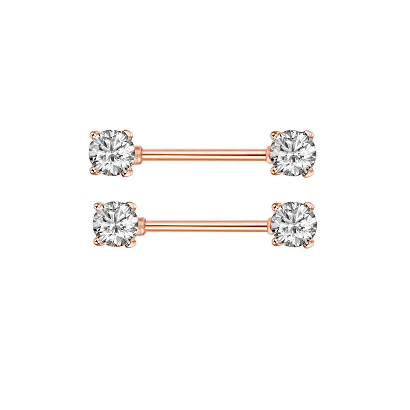 2pcs Stainless Steel Shield Bar Barbell Nipple Piercing Jewelry for Women Both Sides Screwed Sun Moon Flower Star Nipple Rings Good Vibrations Adult Super Store