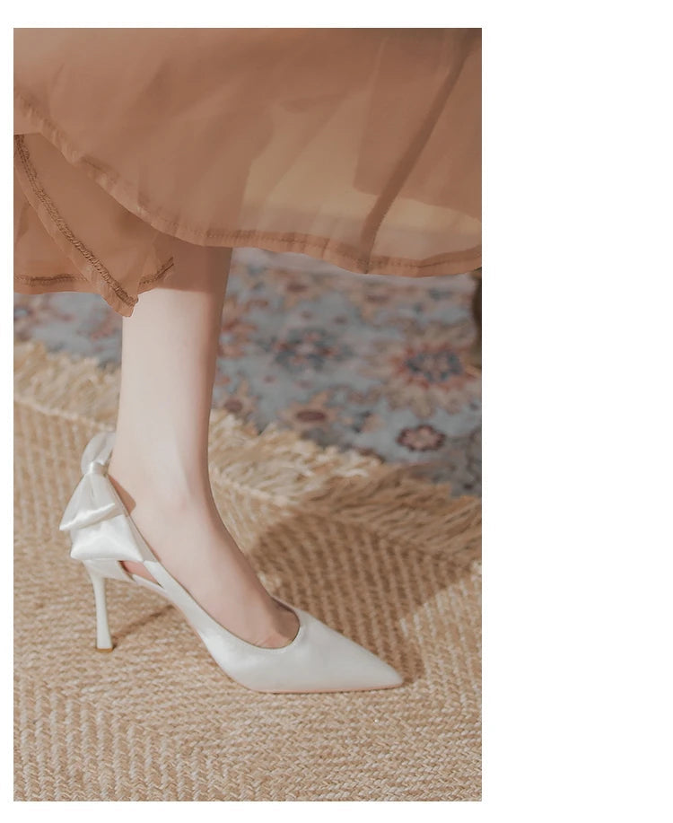 Wedding Heels Women Luxury Brand Design String Bead Pearls High Heels Ladies Sexy Elegant Pointed Toe White Black Pumps2025 Good Vibrations