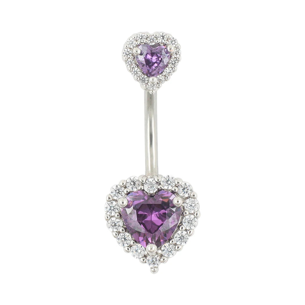 JHJT 14G Heart Belly Button Piercing Navel Ring 316L Surgical Stainless Steel CZ Belly Piercing Ombligo Jewelry for Women Good Vibrations Adult Super Store