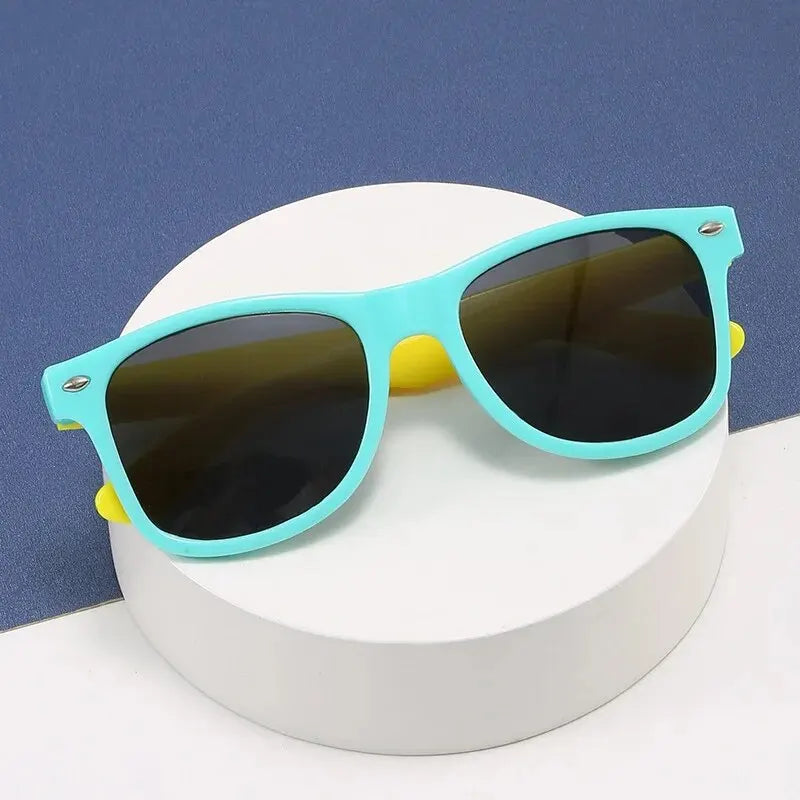 Baby Sunglasses with Glasses Box Boys Girls Outdoor Goggles Sun Glasses AC Lens Safety Glasses and Cases Gift for Kids Good Vibrations