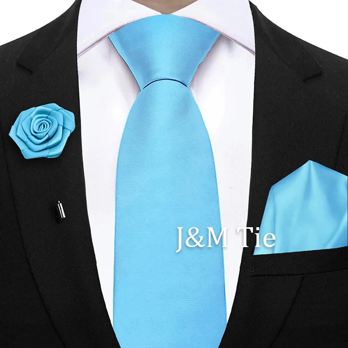 Mens Ties Set Sage Green Pink Grey Brown NeckTie Pocket Square Brooch Wedding Tie Suit Accessories Fit Group Holiday Party