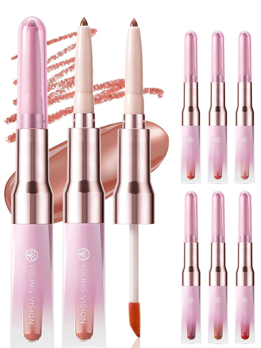 2-in-1 Lip Liner and Gloss Pen – Smooth Matte Liner & Mirror Shine Gloss for Defined, Juicy Lips – Perfect for Daily Makeup, Dat Good Vibrations