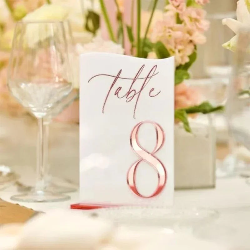 Wedding Table Numbers White Acrylic 3D Gold Mirror Table Numbers with Stands Wedding Table Decor Wedding Reception Good Vibrations