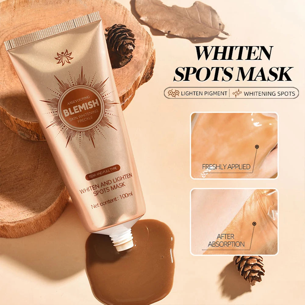 Whiten Lighten Spots Peel-Off Facial Mask Anti-Blemish Freckle Blackhead Removal Deep Cleansing Peeling Brightening Face Mask Good Vibrations