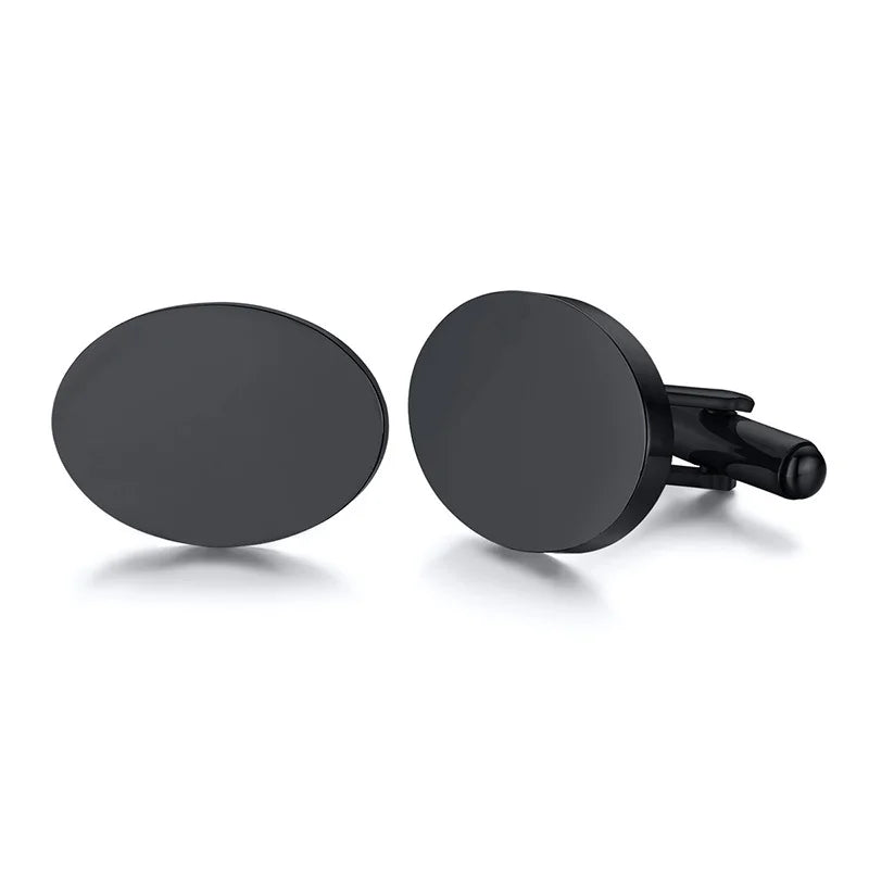 Personalized Engrave Initial Cufflinks for Wedding Birthday Groomsmen Gift Stainless Steel Cufflinks Statement Jewelry Good Vibrations