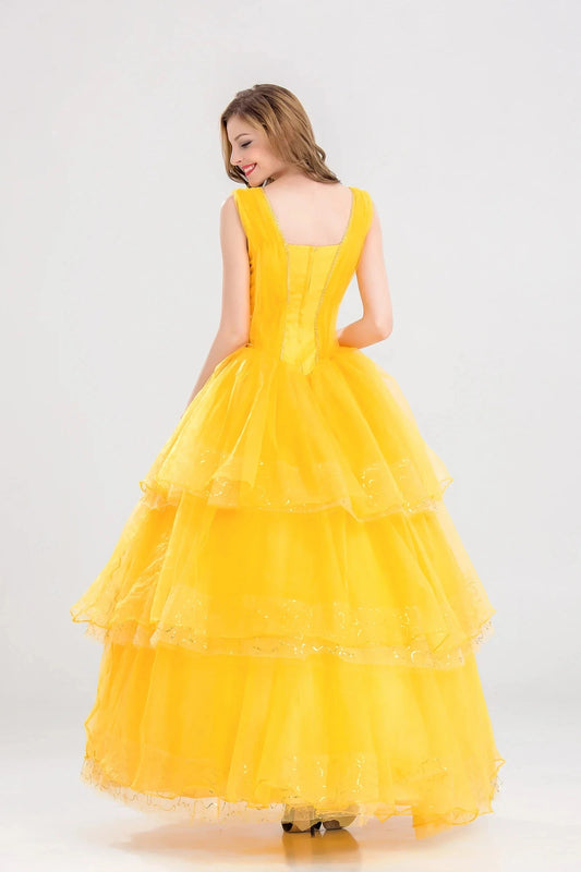 Halloween Costume Adult Princess Beauty Costume for Women Girl Princess Belle Dress up Ball Gown Christmas Dresses for Women Good Vibrations