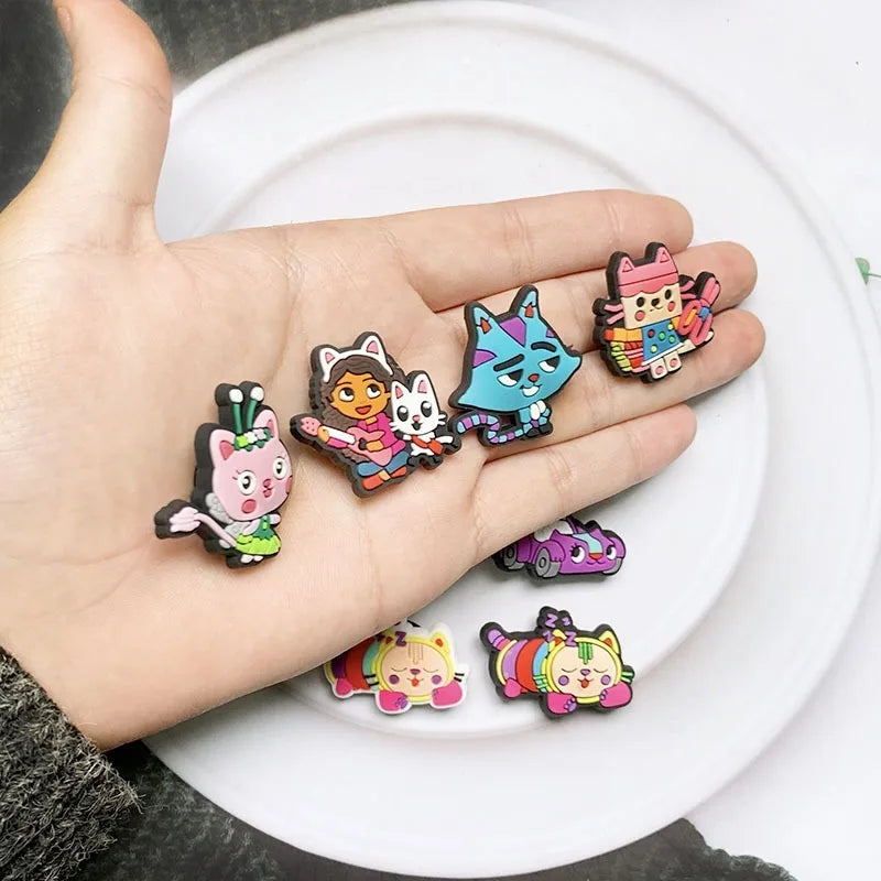 12pcs/set Gabby's Dollhouse Girls Cartoon Shoe Charms DIY Toy for Classic Clog Kids Gift Good Vibrations