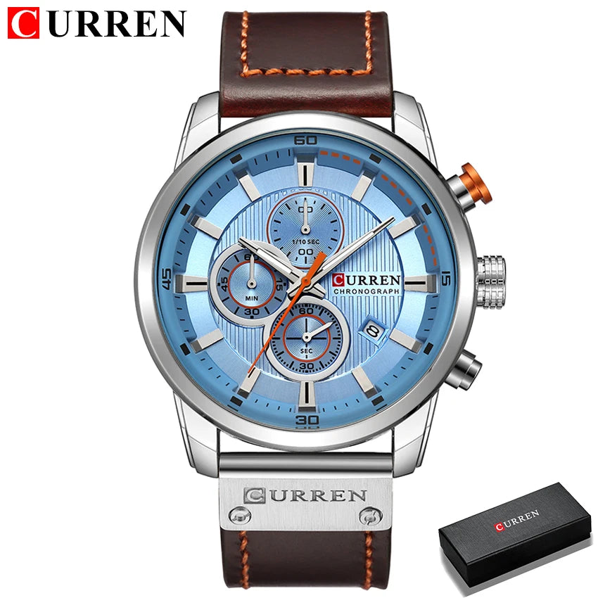CURREN Fashion Date Quartz Men Watches Top Brand Luxury Male Clock Chronograph Sport Mens Wrist Watch Hodinky Relogio Masculino Good Vibrations