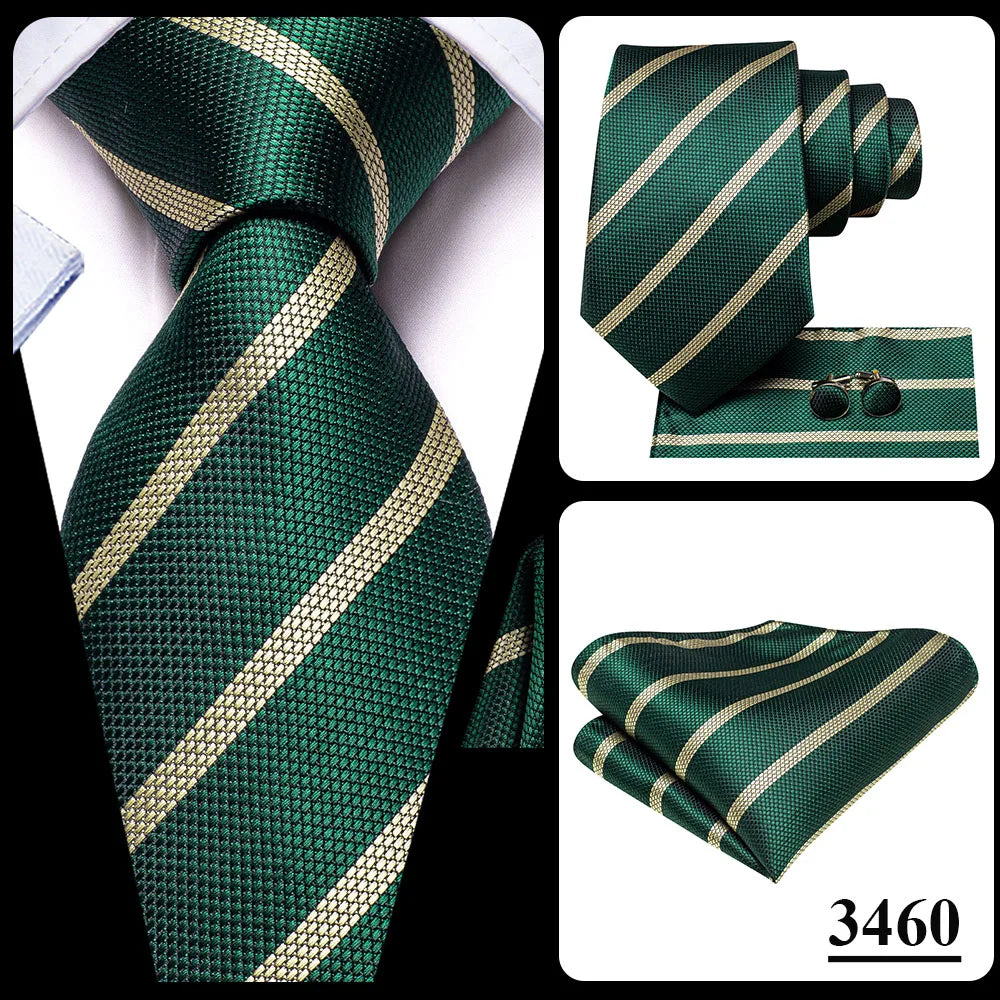 Black Red Striped Silk Wedding Tie For Men Handky Cufflink Gift Men Necktie Fashion Business Party Dropshiping Hi-Tie Designer Good Vibrations