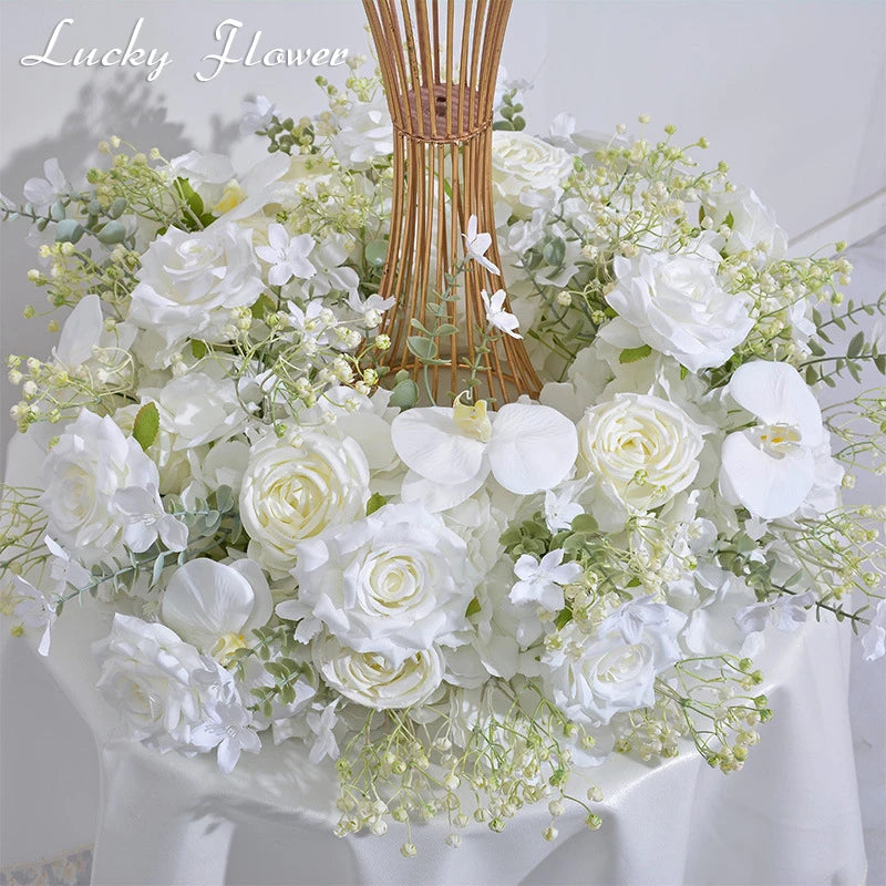 Artificial flowers Wreath Wedding Decoration Table Frame decor Floral Centerpiece Flower Backdrop Arrangement Flower Row Good Vibrations