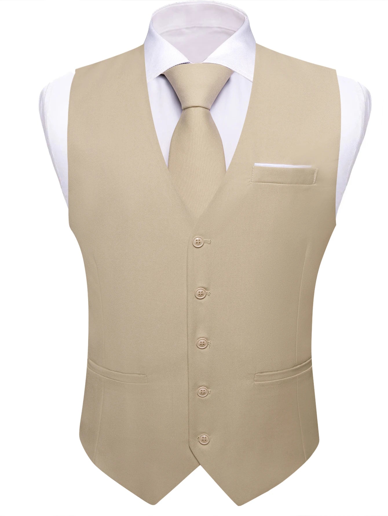 Men's Classic Solid Color Suit Vest and Necktie Matching Set | Wedding Groom & Groomsmen Attire Good Vibrations