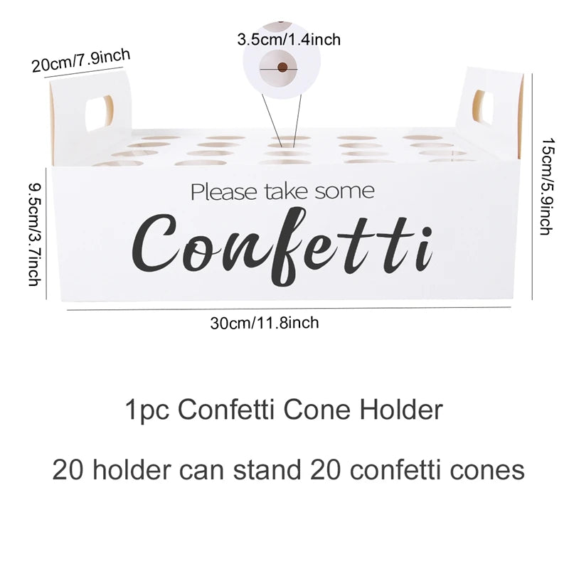 Kraft Paper Wedding Tray Confetti Cone Stand Box Tray Rustic Wedding Decoration Wedding Confetti Cones Wedding Cones Set supply Good Vibrations