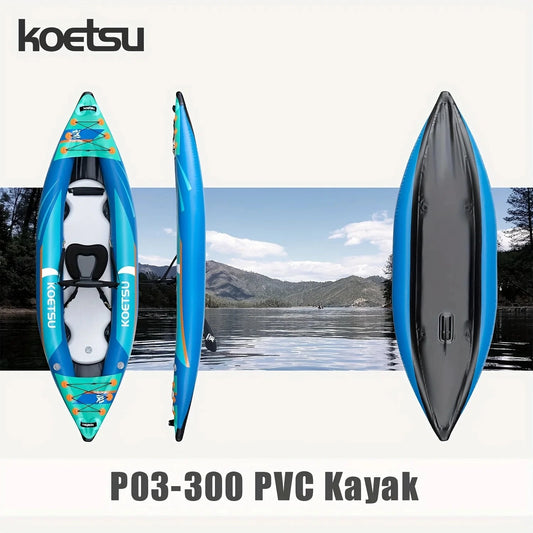 KOETSU P03 brushed inflatable kayak single and double inflatable boat,suitable for water outdoor activities, sports, fishing Good Vibrations