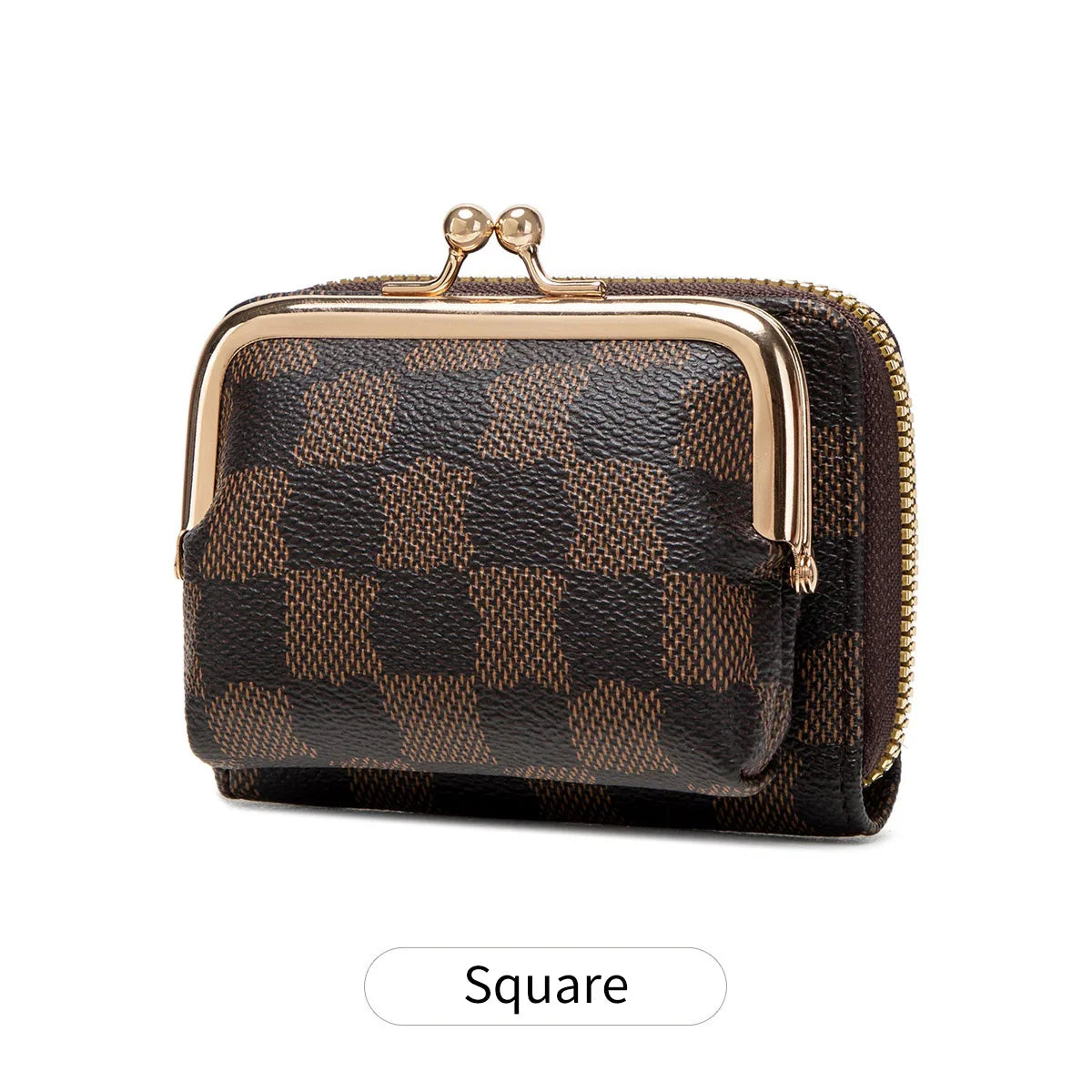 Women's Wallet Fashion Print Short Coin Purse Retro Multi-function Accordion Card Holder Money Clip with Wristband and Kiss Lock Good Vibrations