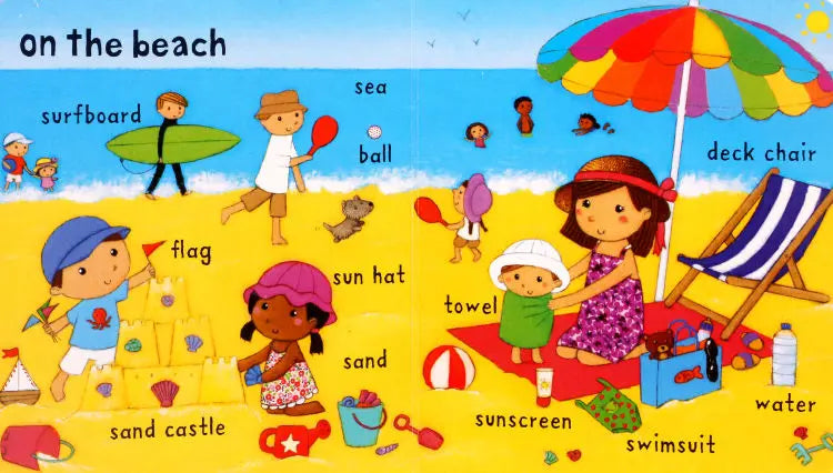 10books/set English Books Usborne Very First Words Hardcover Board Book Children's Enlightenment Educational  Picture Textbook Good Vibrations