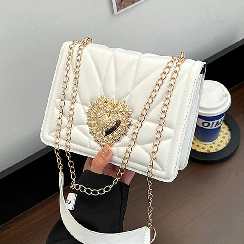Woman Fashion Shoulder Bags New Brand Designer Wrist Small Square Bag Texture Chain Leather Handbag Luxury Trendy Messenger Bags Good Vibrations
