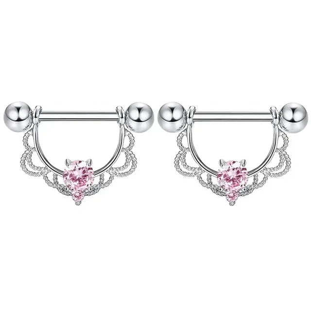 1Pair Green Butterfly Nipple Piercing Jewelry 14G Pink Heart Nipple Rings for Women Flower Nipple Piercing Barbell Pezon Mujer Good Vibrations Adult Super Store
