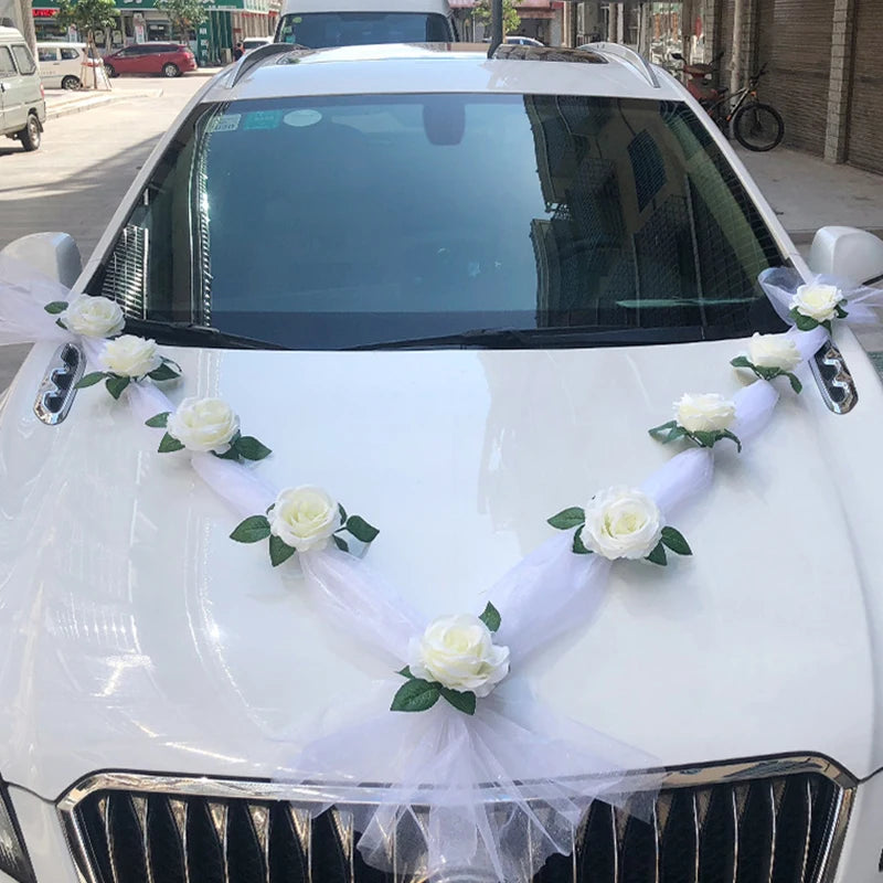 Wedding car decoration, front flower, wedding scene, wedding supplies, main wedding car decoration and decoration set, wholesale Good Vibrations