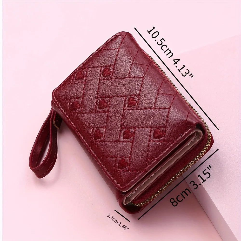 Women's Wallet Made of PU Skin Purse for Female Coin Purse Short Male Card Holder Wallets Zipper Around Money Coin Purse Good Vibrations