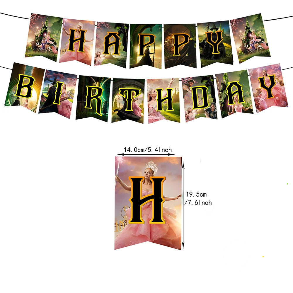 Wicked Birthday Party Decoration Magic Witch Balloon Backdrop Tableware Split Sales Wicked Birthday Party Supplies Good Vibrations