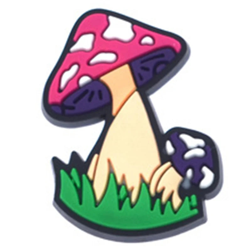Mushroom Shoe Charms forCrocodile charms Women Clogs Pins Men Badges Kids Jeans Boy Girls Decorations Buckle Shoes Accessories Good Vibrations