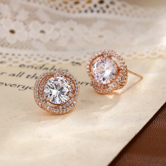 Chic Asymmetrical Earrings for Women - Shiny Cubic Zirconia Studs, Delicate Fashion Ear Jewelry, Simple Yet Glamorous Gift Idea Good Vibrations