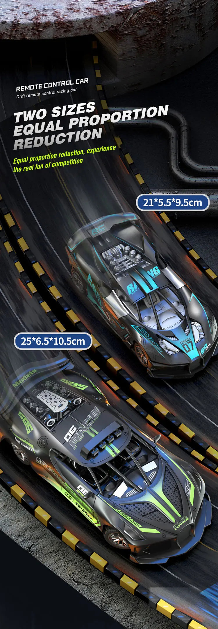 Rc Car 4Ch High-Speed Remote Control Drift Racing Car Electric Sportscar Toy Vehicle Model Toys for Boys Kids Birthday Gift Good Vibrations