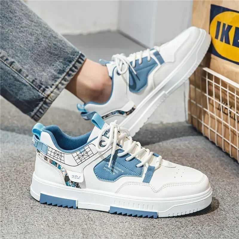 2025 Fashion Men Casual Platform Sneakes LaceUp Trainers Student Sneakes Mens Vulcanized Shoes Tennis Sneakers Good Vibrations