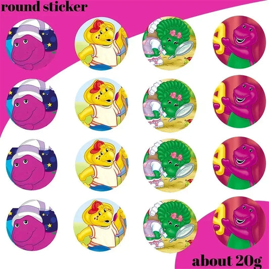Barney Theme Birthday Party Decorations Cake Topper Birthday CUP Napkin PLATE Straw Swirls Stickers KidsParty Supplies Decor Good Vibrations