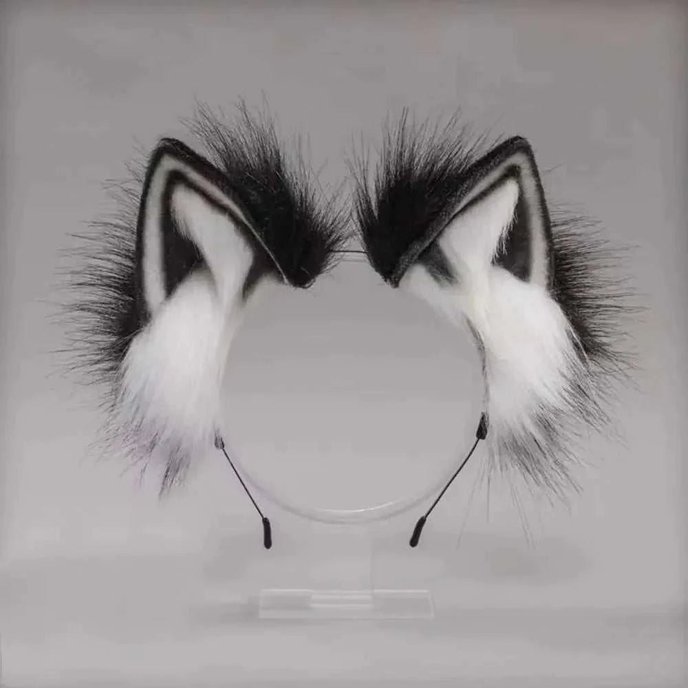Womens Lolita Plush Hair Ornaments Animal Cat Ears Hair Halloween Party Hair Hoops Anime Cosplay Fancy Props GOOD Vibrations