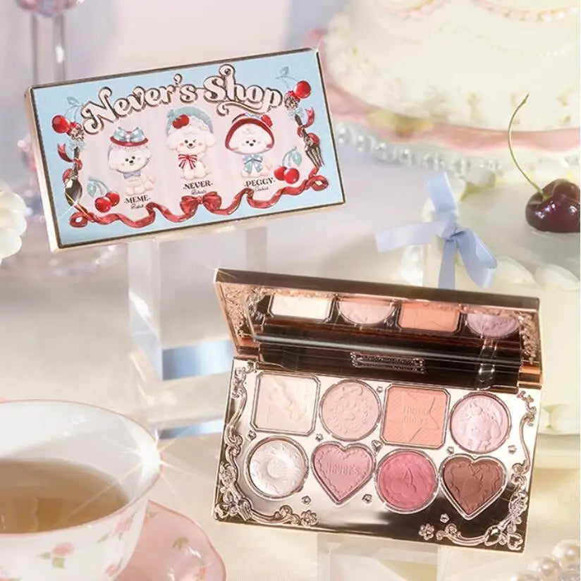 Flower Knows Never's Shop Collection 8 Color Glitter Eyeshadow Palette High Pigmented Eye Makeup Matte Shimmer Eye Shadow Pallte Good Vibrations
