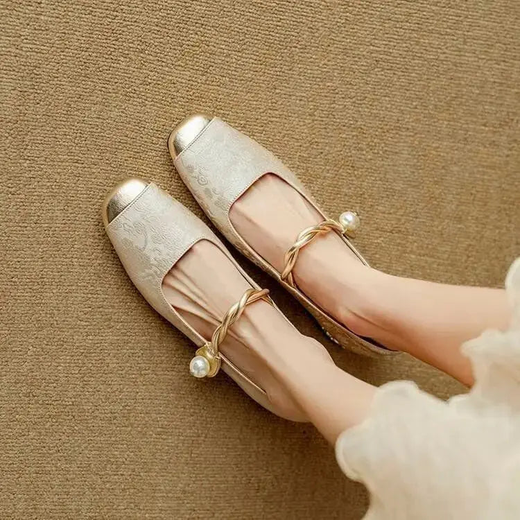 Shoes for Woman 2024 Flats Formal Women's Summer Footwear Low Heel Elegant Moccasins Flat Pointed Toe Non Slip on Promotion E 39 Good Vibrations