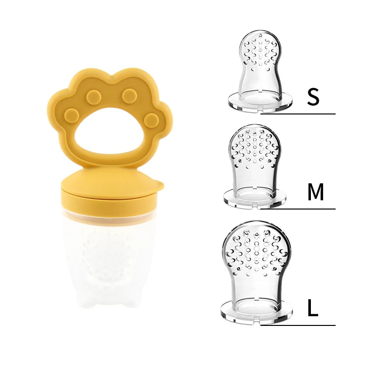 Silicone Fruit & Vegetable Juicing Baby Gum Toy Cartoon Chewing Teeth Grinding Stick Auxiliary Food Tool Safe Baby Care Utensils Good Vibrations