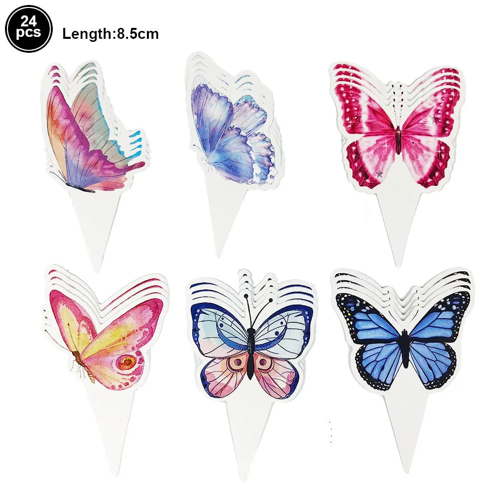 Butterfly Cupcake Toppers Baby Shower Party Decor Butterfly Cake Topper Picks Decor Girls Women Birthday Party Wedding Decoratio Good Vibrations
