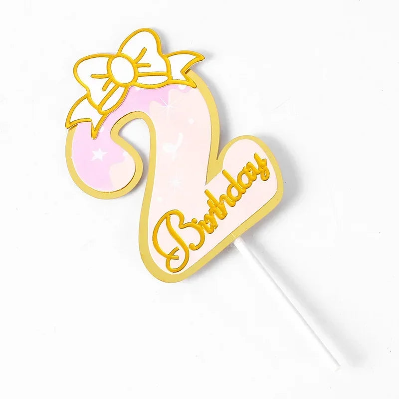 New Digital Decoration Happy Birthday Number Cake Insertion 0 1 2 3 4 5 6 7 8 9 Cake Topper Girls Boys Baby Party Supplies Decor Good Vibrations
