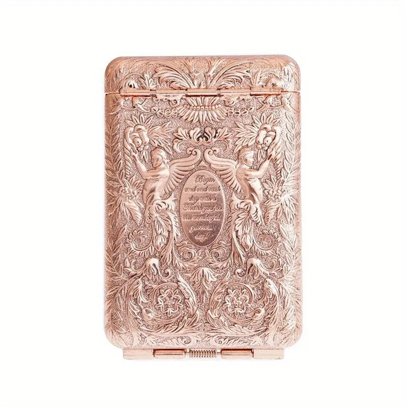 Retro Hand-carved Metal Cigarette Case for 14 Cigarettes Portable Pocket Tobacco Case Cigarette Holder Storage Box Smoking Tools Good Vibrations Adult Super Store