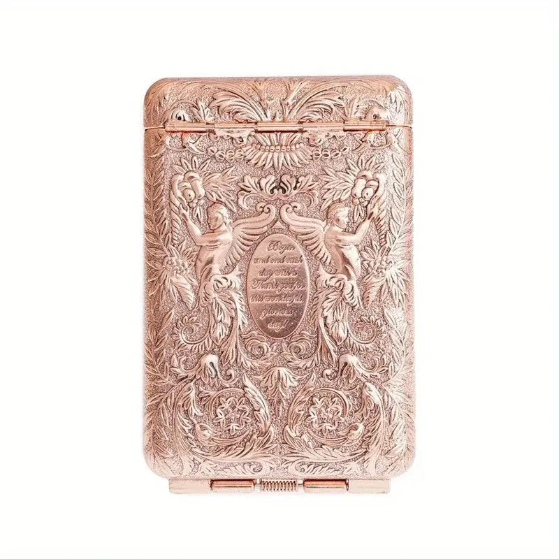 Retro Hand-carved Metal Cigarette Case for 14 Cigarettes Portable Pocket Tobacco Case Cigarette Holder Storage Box Smoking Tools Good Vibrations Adult Super Store