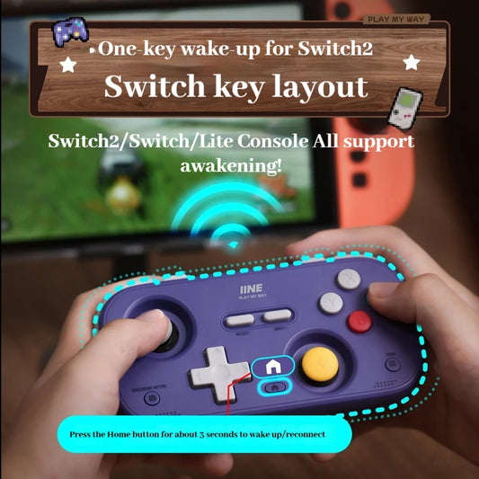 IINE Retro Mini Game Controller Switch2 Controller Wake Up Portable Page Flipping Streaming Simulator Android Ios Pc Car Ns2 Good Vibrations