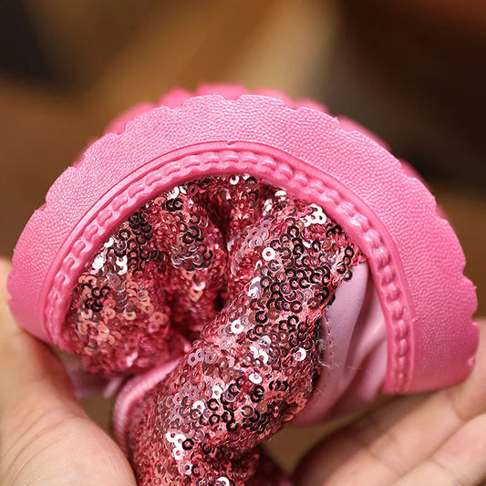 New Winter Children's Girls Snow Boots Cute Baby Girls Boots Thick Anti-proof Warm Fashion Ankle Furry Outdoor Kids Snow Boots Good Vibrations