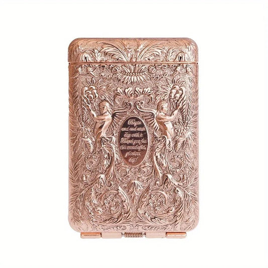Retro Hand-carved Metal Cigarette Case for 14 Cigarettes Portable Pocket Tobacco Case Cigarette Holder Storage Box Smoking Tools Good Vibrations Adult Super Store